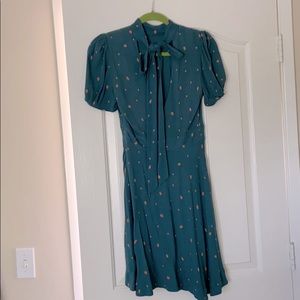 Turquoise and peach free people dress
